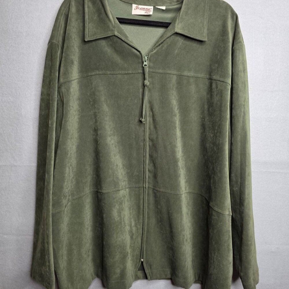 Joanna Plus Stretch Green LS Light Zip Jacket XXL  Bust 58 Length 30